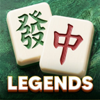Mahjong Legends app icon: two mahjong tiles showing the green dragon and red dragon characters.